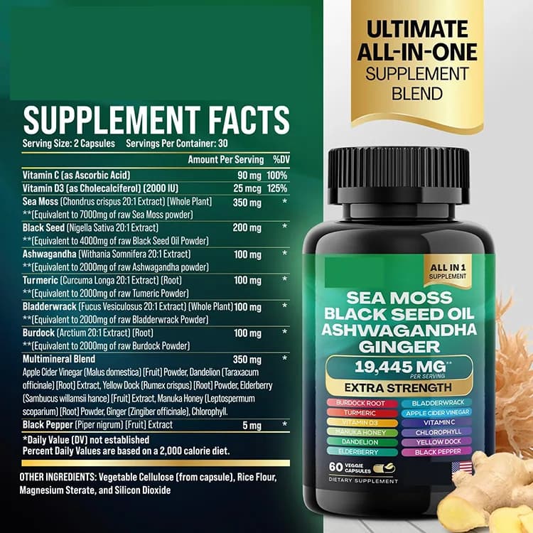 Lunieo Sea Moss Ginger Calm, product photo 2