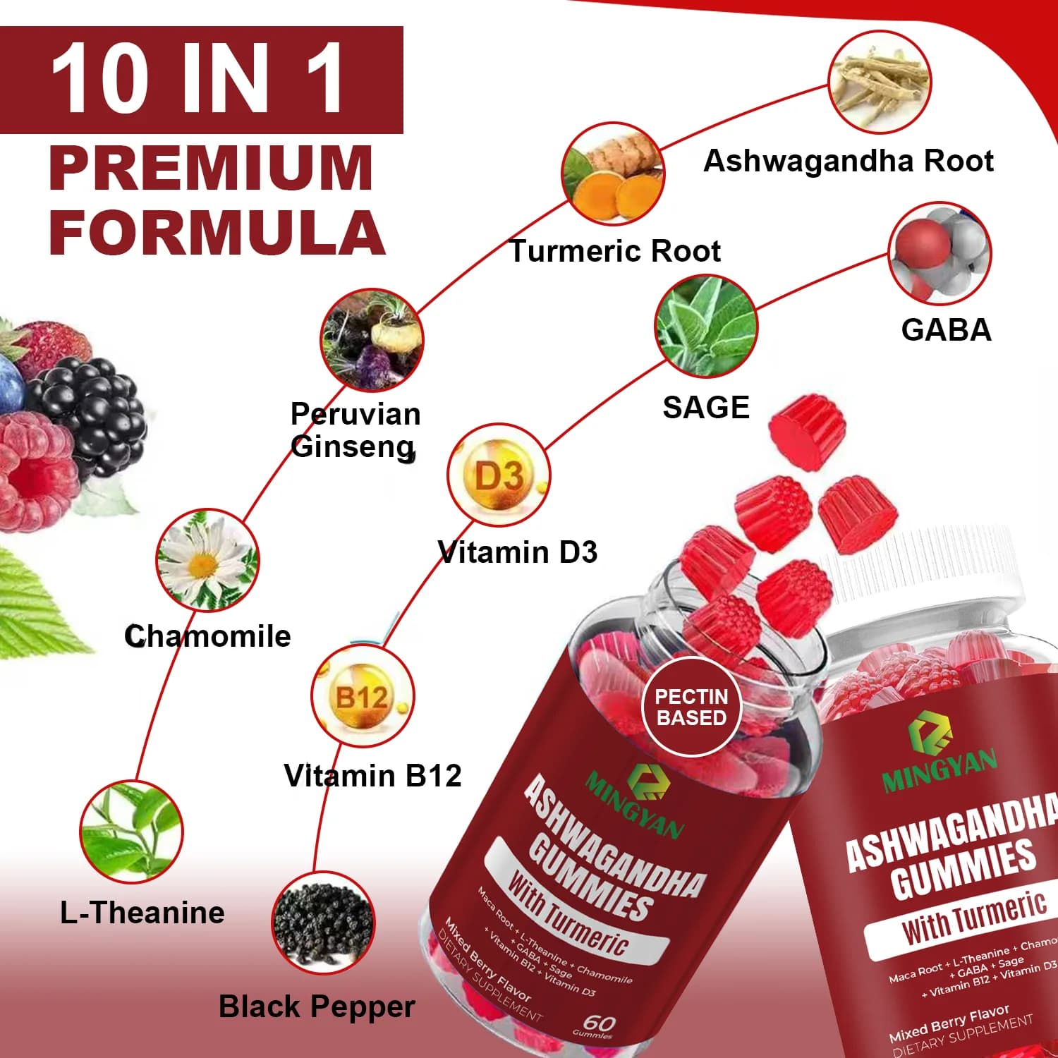 Lunieo Ashwagandha Turmeric Gummies, product photo 3